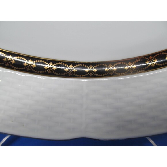 Baum Bros Renaissance Black By Thun 12 1/2" X 9" Platter And 4 Footed Cups VGC - Picture 2 of 14